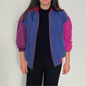 Vintage Silk 90s Zip-Up Bomber Jacket
